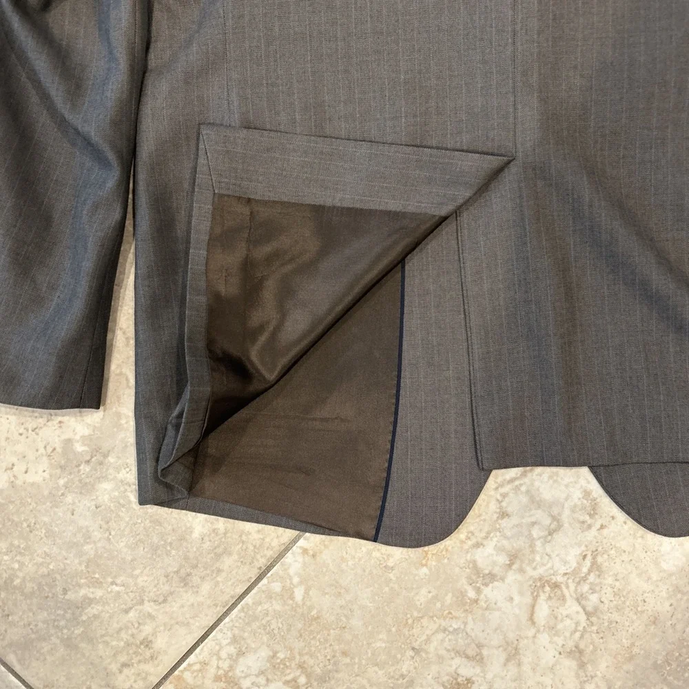 Banana Republic Blazer Mens 42R Grey Classic Fit Pinstripe Suit Jacket Formal